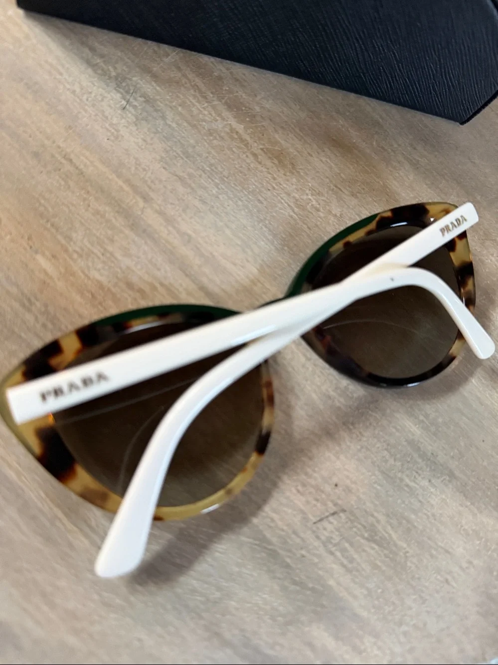 Prada White Tortoiseshell Sunnies  . Excellent cond. w/ case